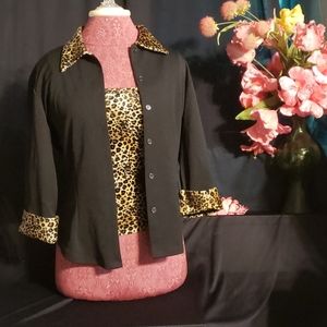 Super cute animal print 2 piece tank and shirt